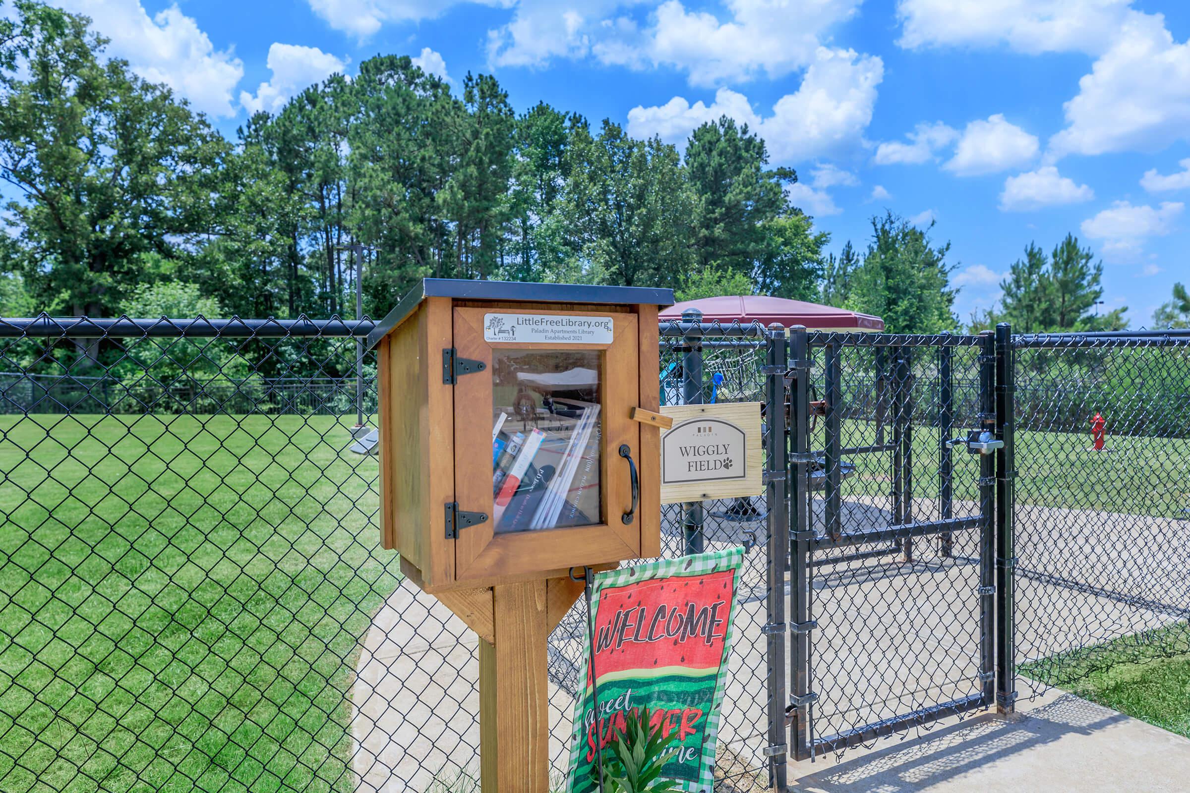 Paladin Apartments tiny library 