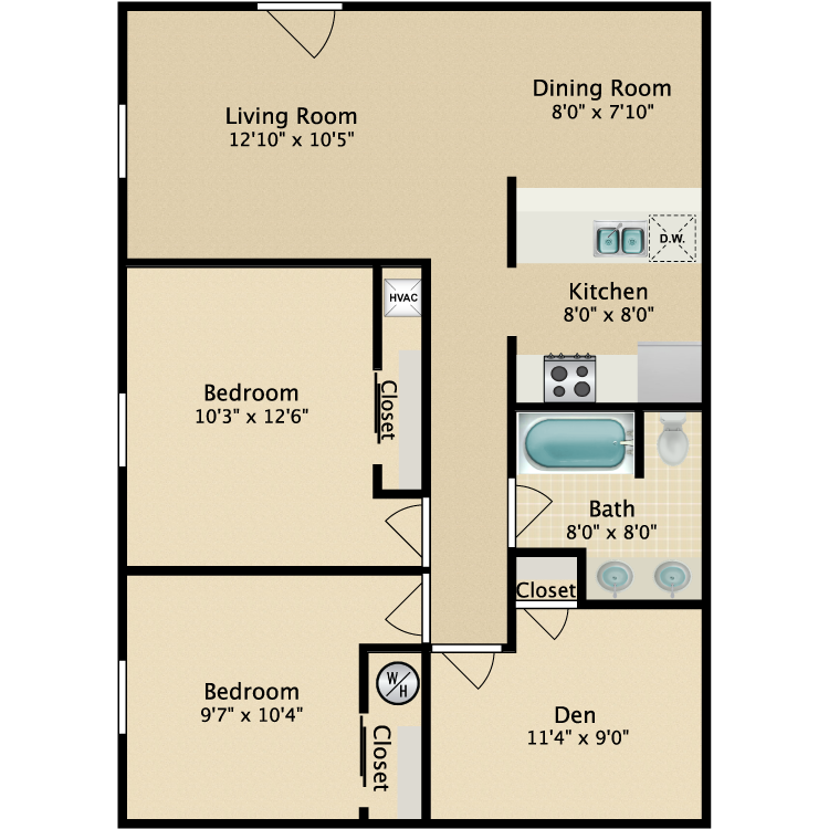 Floor plan image of 2 Bed Chesterfield