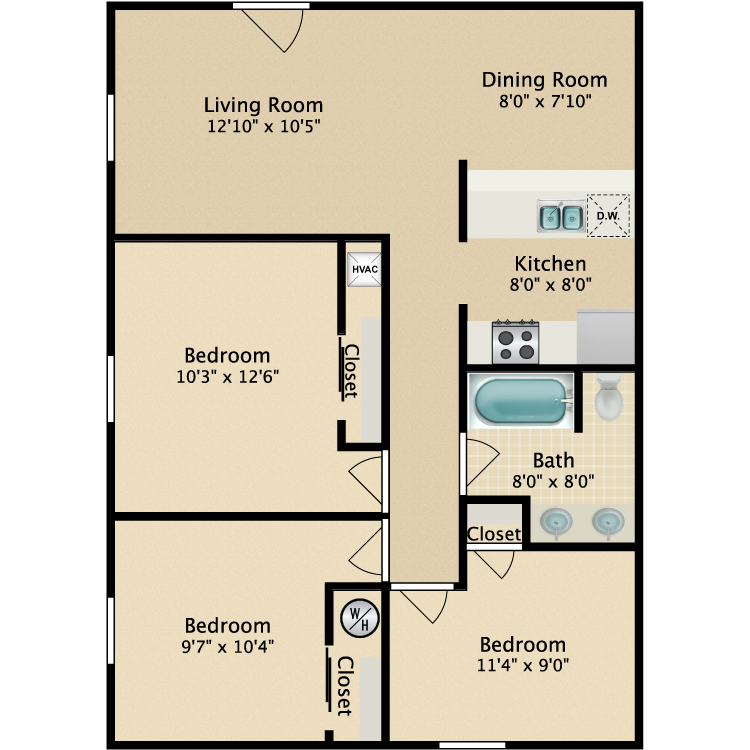 Floor plan image of 3 Bed Chesterfield