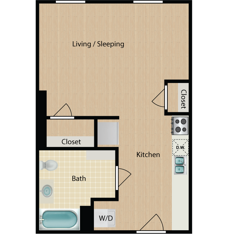 Floor plan image of Studio 408 A&B