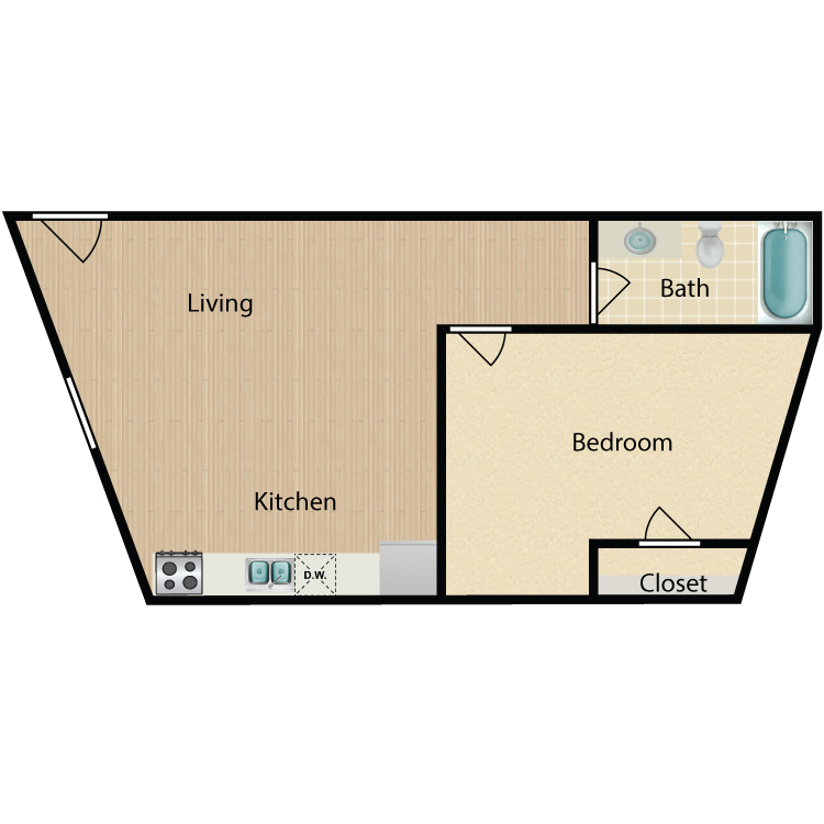 Floor plan image of 1 Bed 805