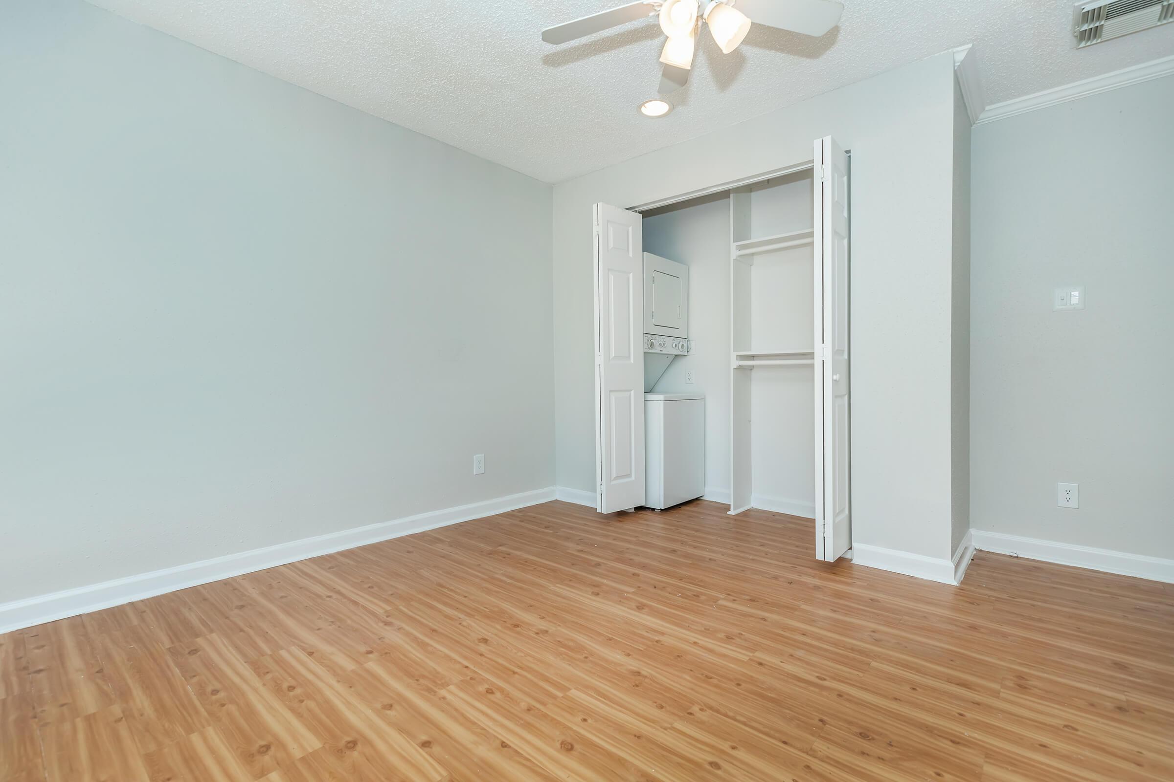 a room with a wood floor