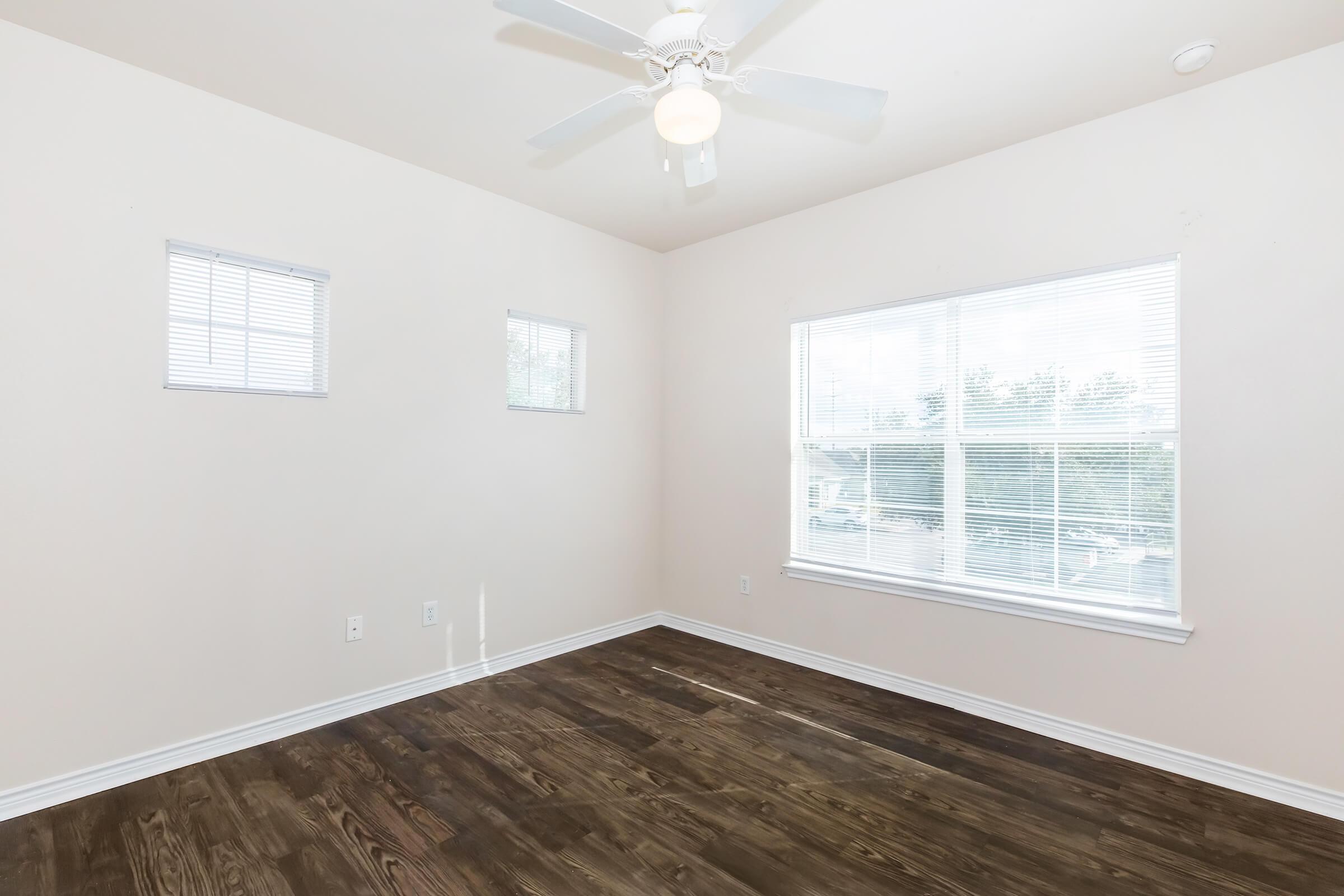 a room with a large window