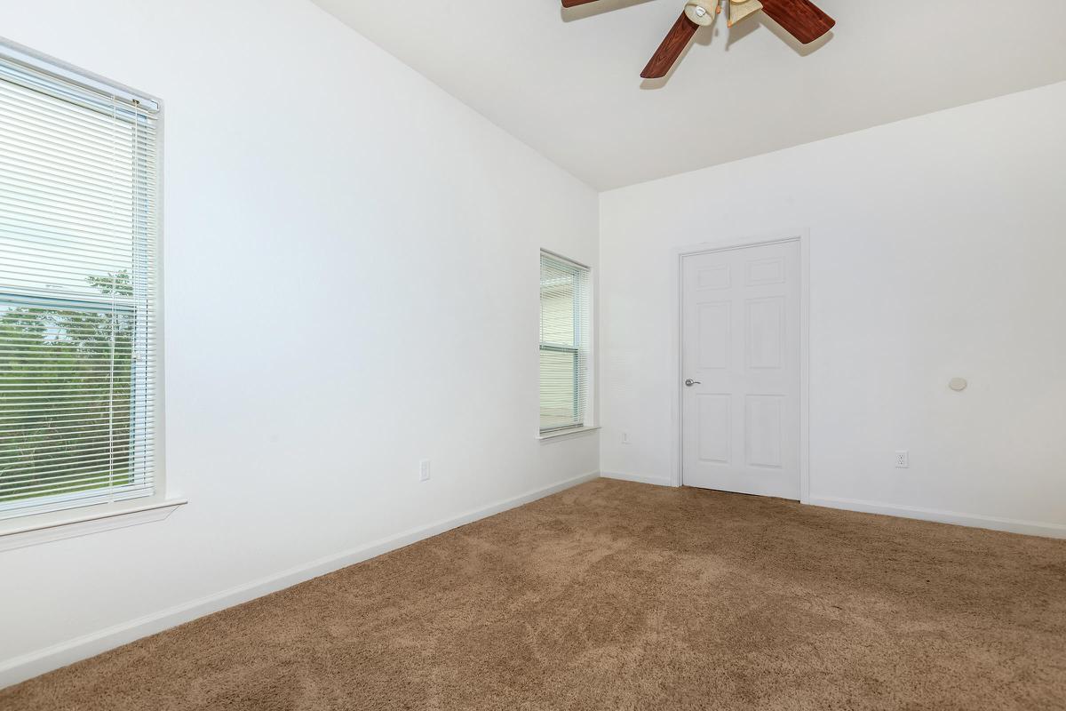 a room with a large window