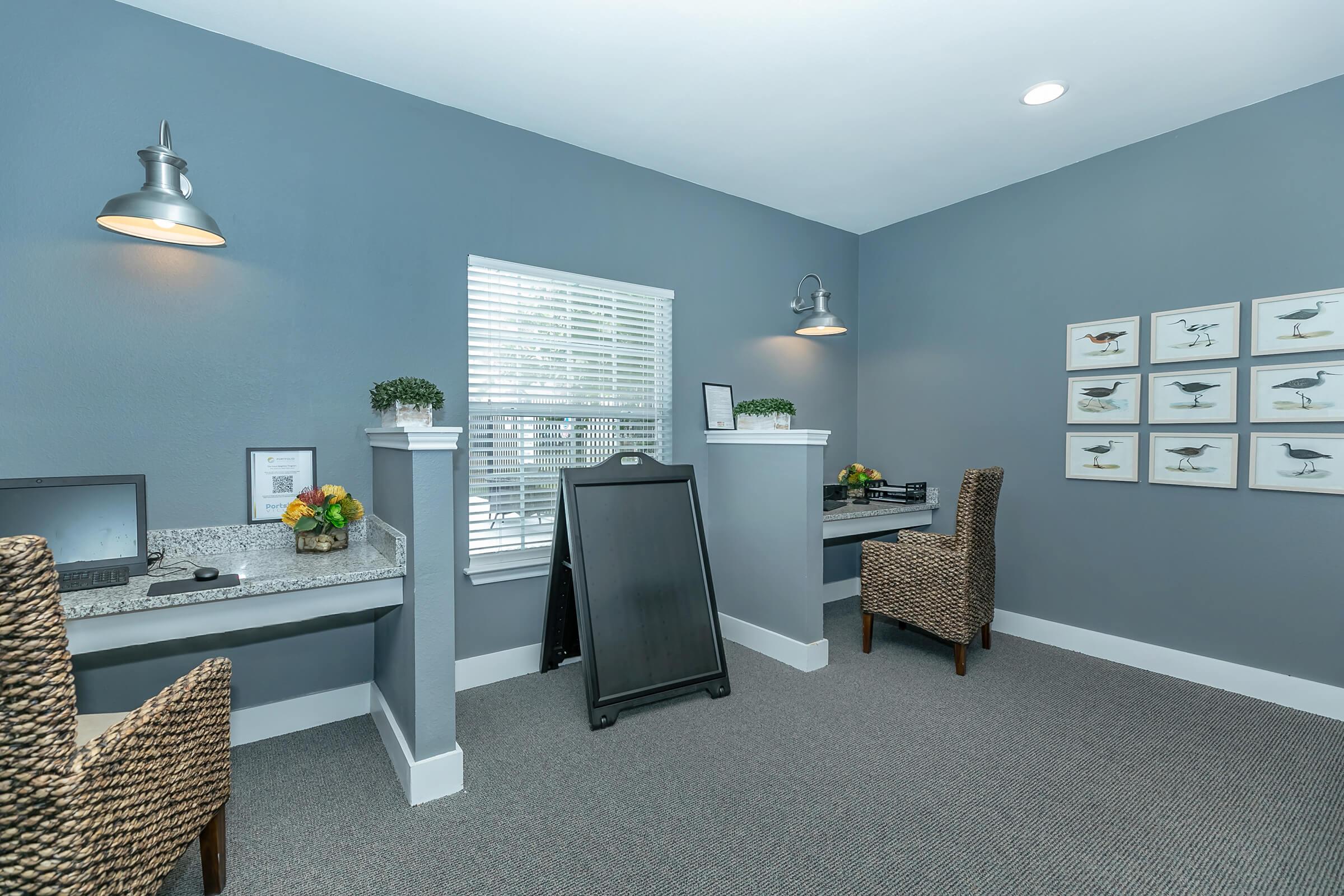 Business center with 1 computers desk and activity board. Portside Villas Apts Ingleside, TX  78362