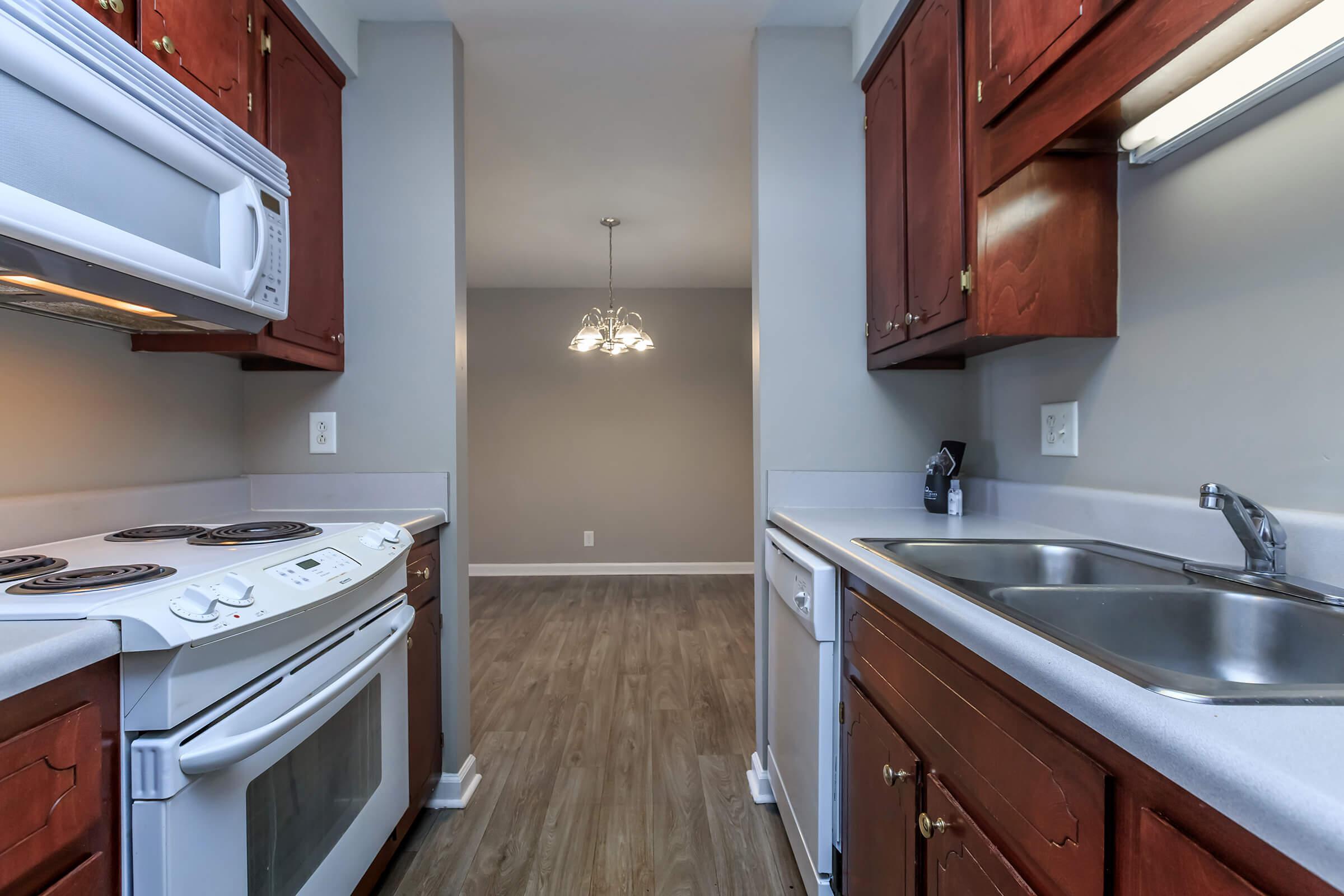 Kitchen in two bedroom apartment at Summertrees