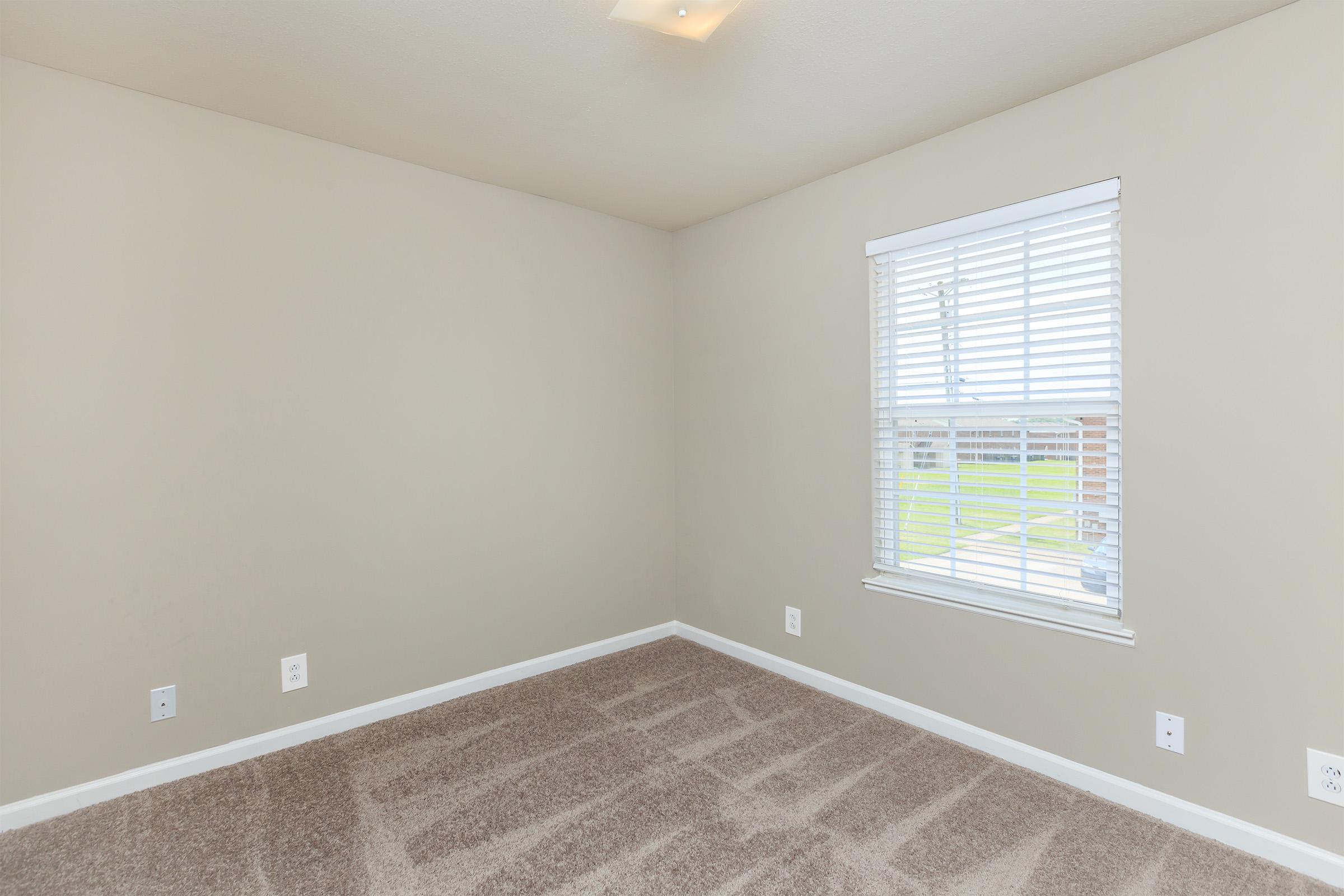 a room with a large window