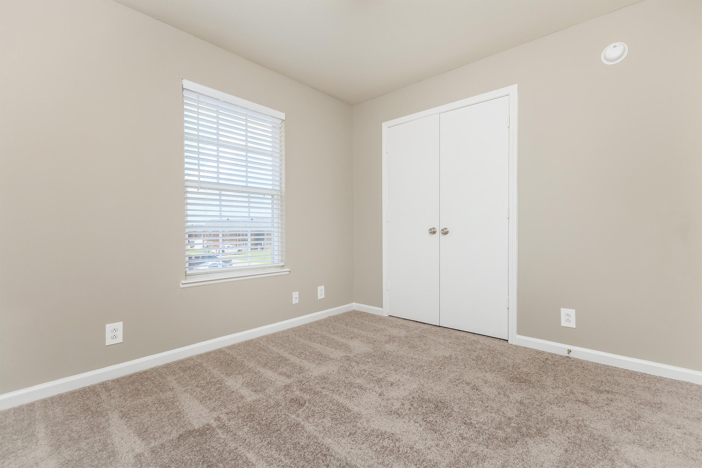 a room with a large window