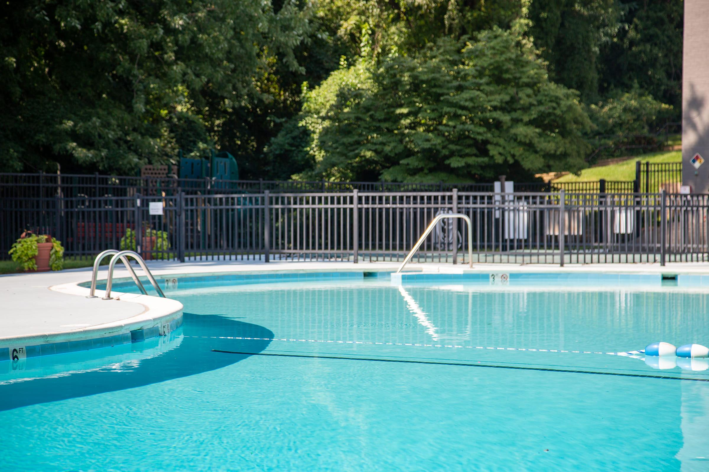 a blue pool of water