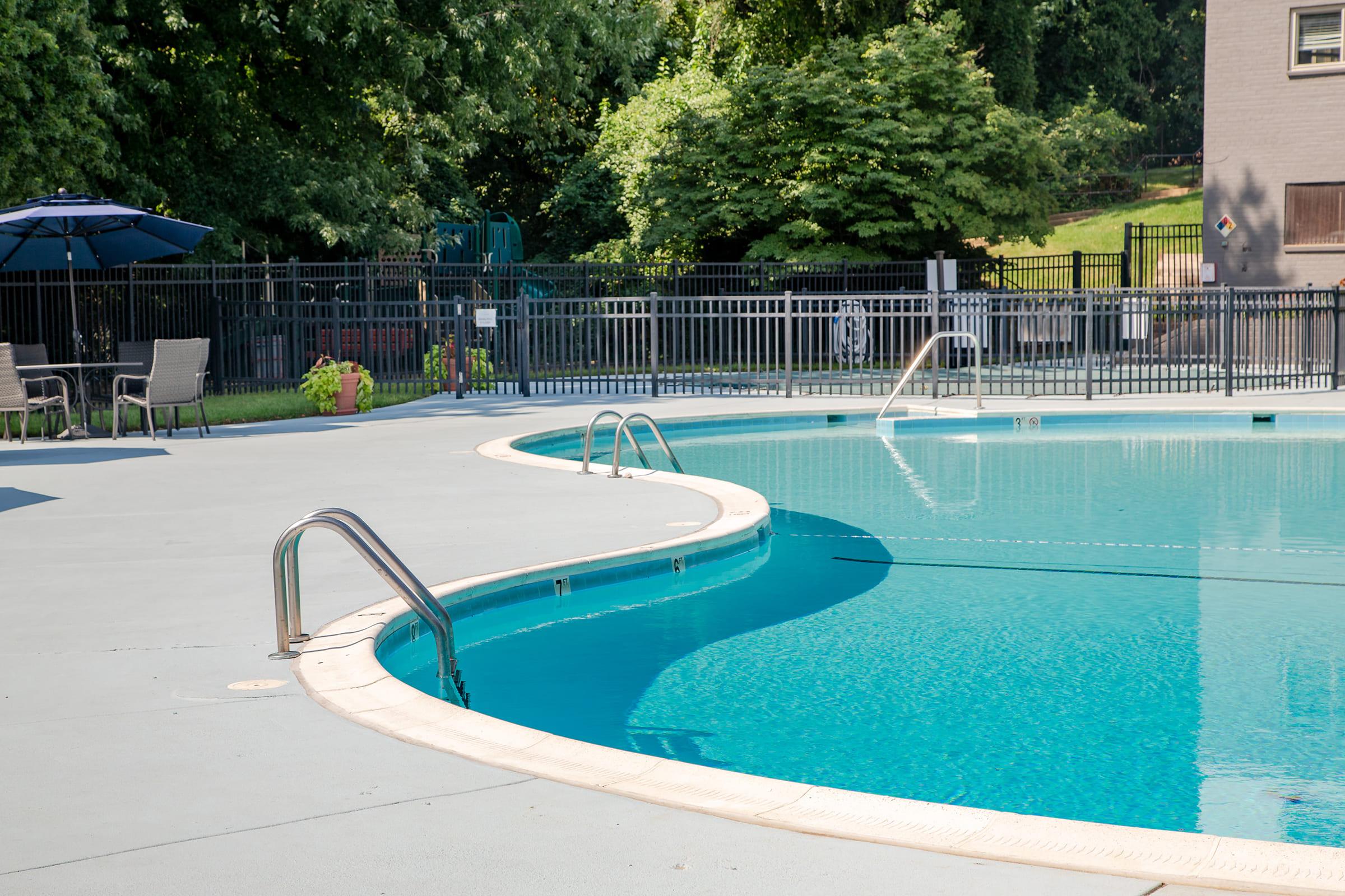 a blue pool of water