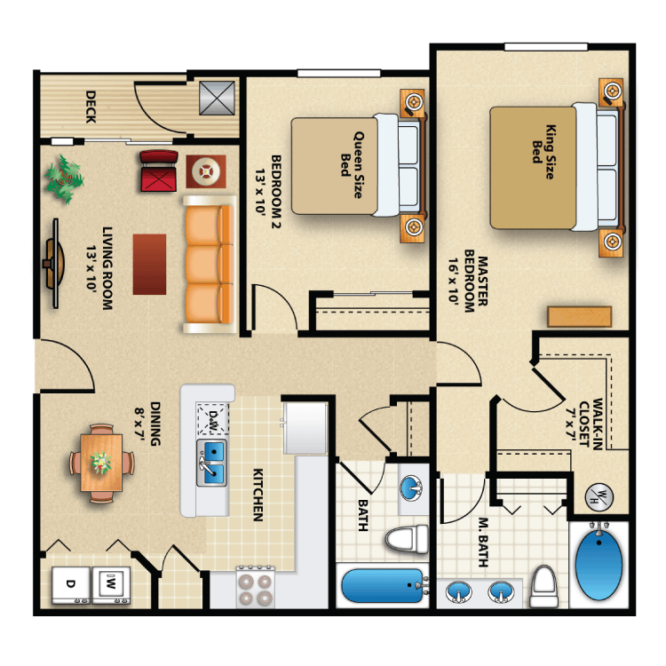 Floor plan image of Two Bed