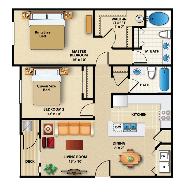 Floor plan image of Two Bed