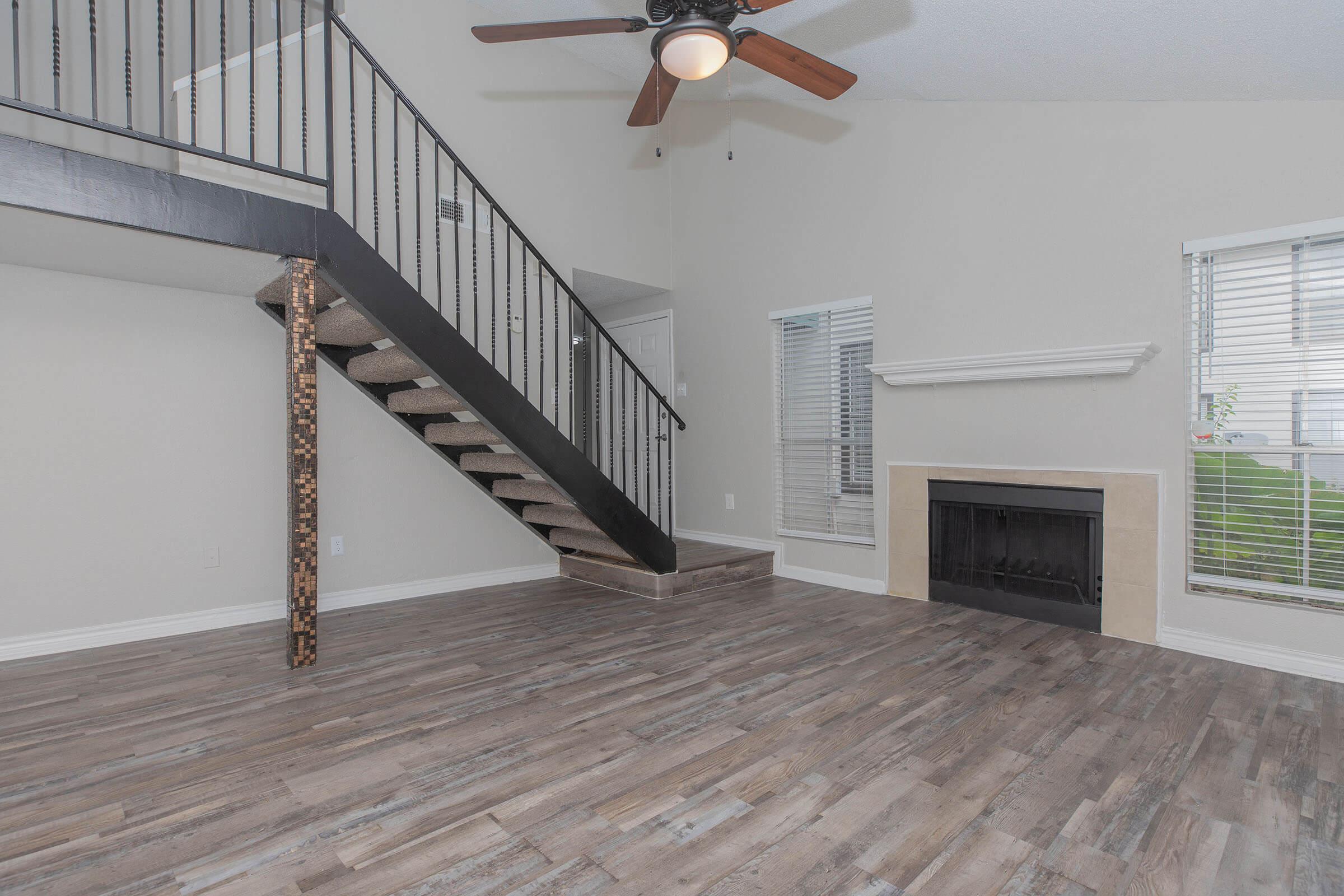 a room with a wooden floor