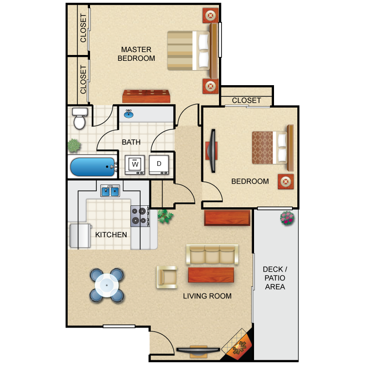 Floor plan image of 2 Bed 1 Bath