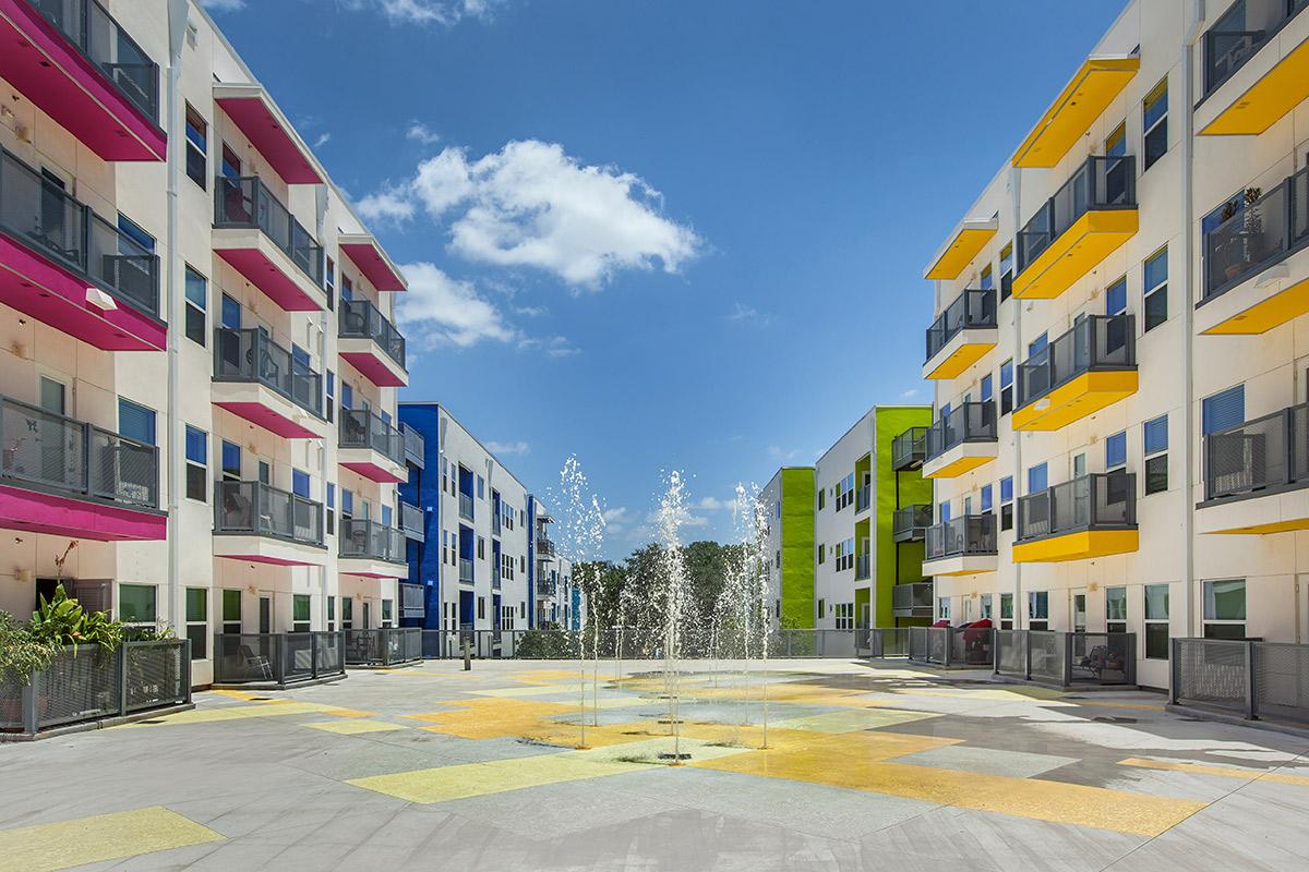 a close up of a street in front of a building