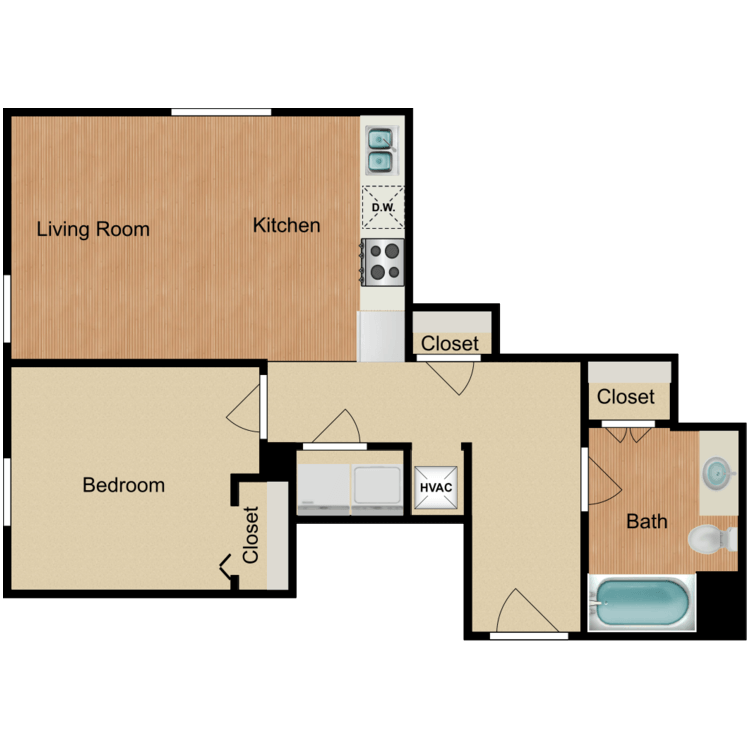Floor plan image of 1 Bedroom F
