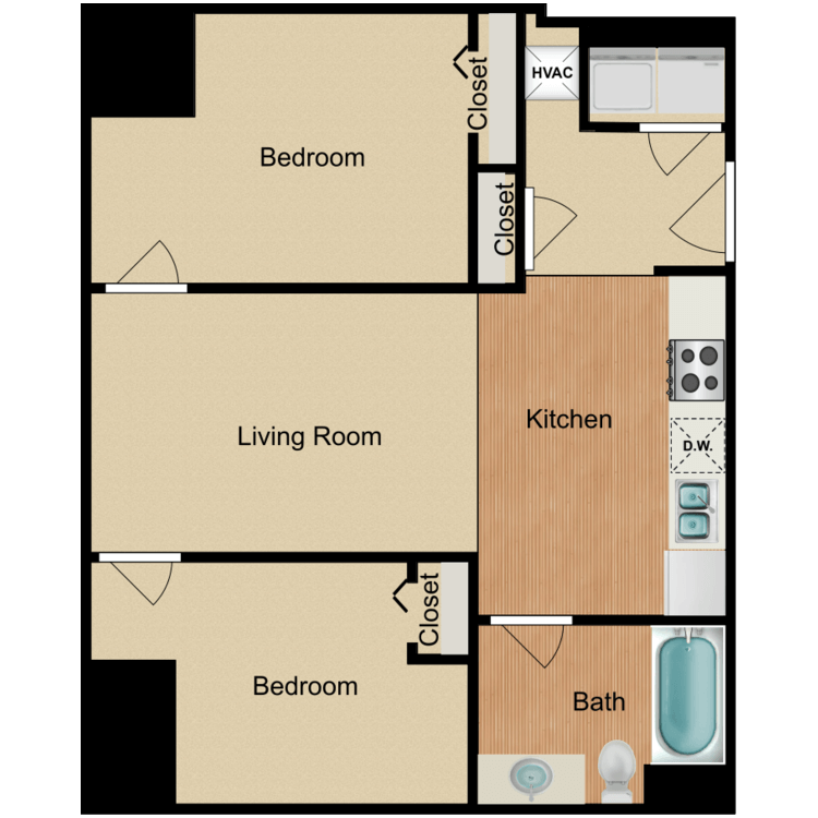 Floor plan image of 2 Bedroom A