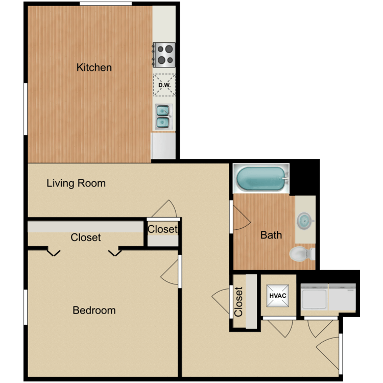 Floor plan image of 1 Bedroom C
