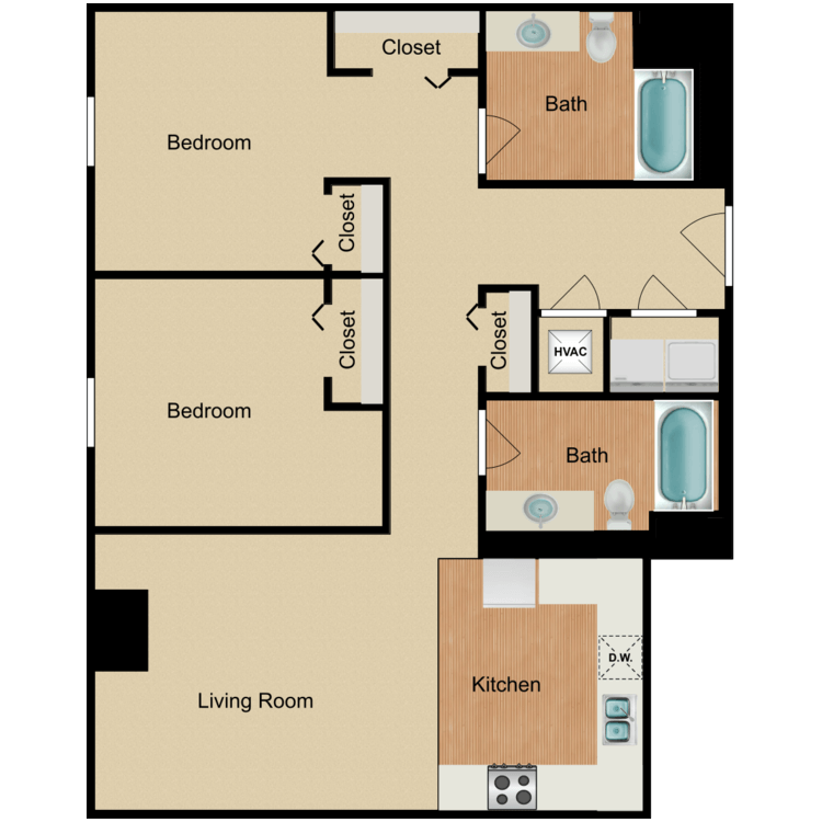 Floor plan image of 2 Bedroom C