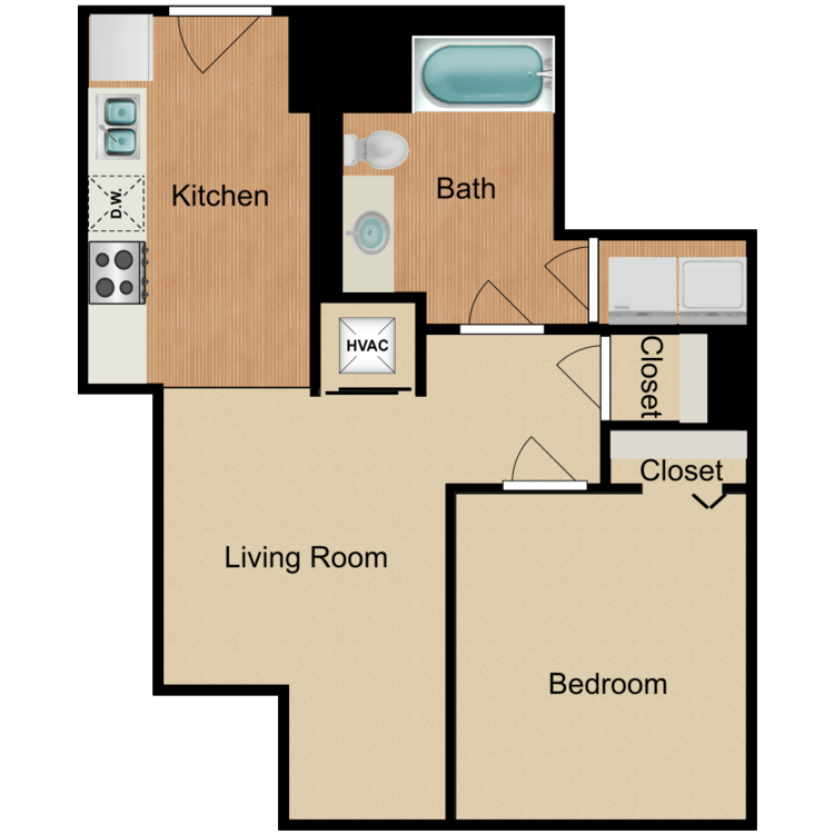 Floor plan image of 1 Bedroom B