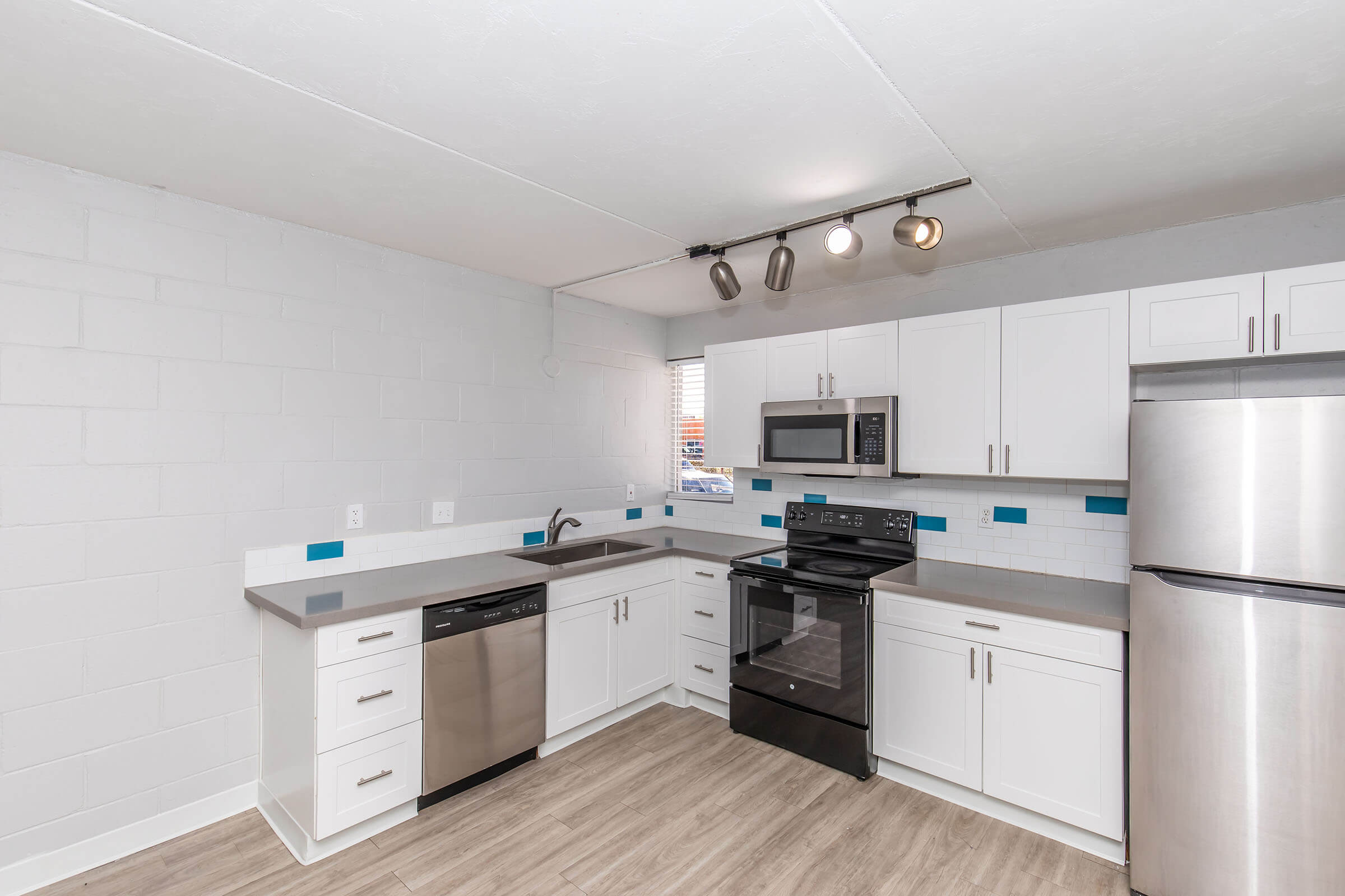 Kitchen. Apartment kitchen; finishes vary by home.