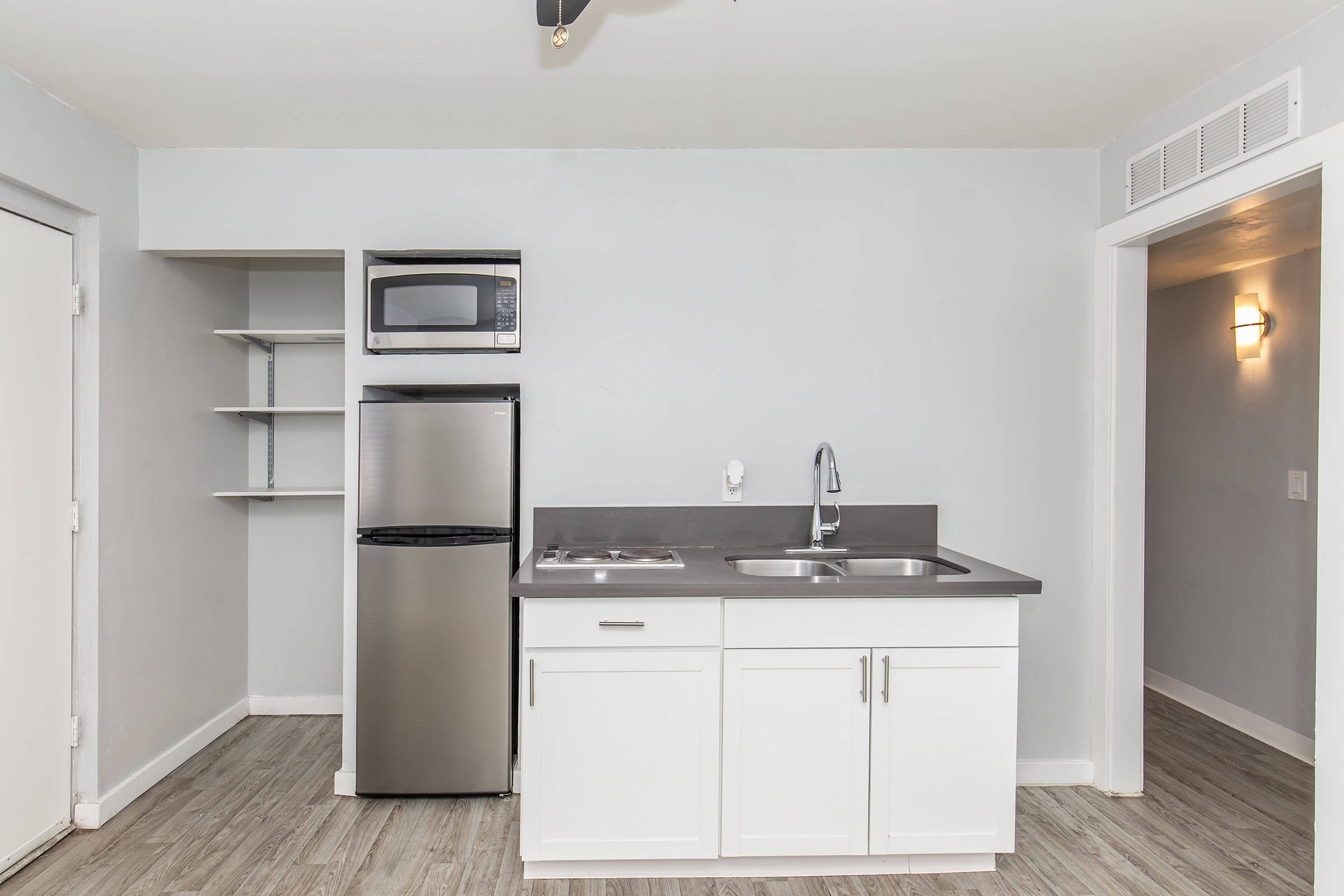 Kitchen. Apartment kitchen; finishes vary by home.