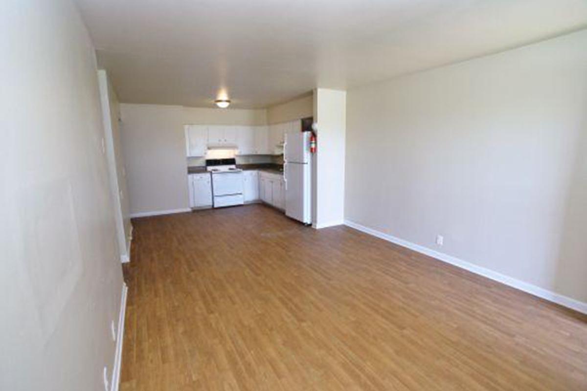 Open concept living room at Lenore Garden