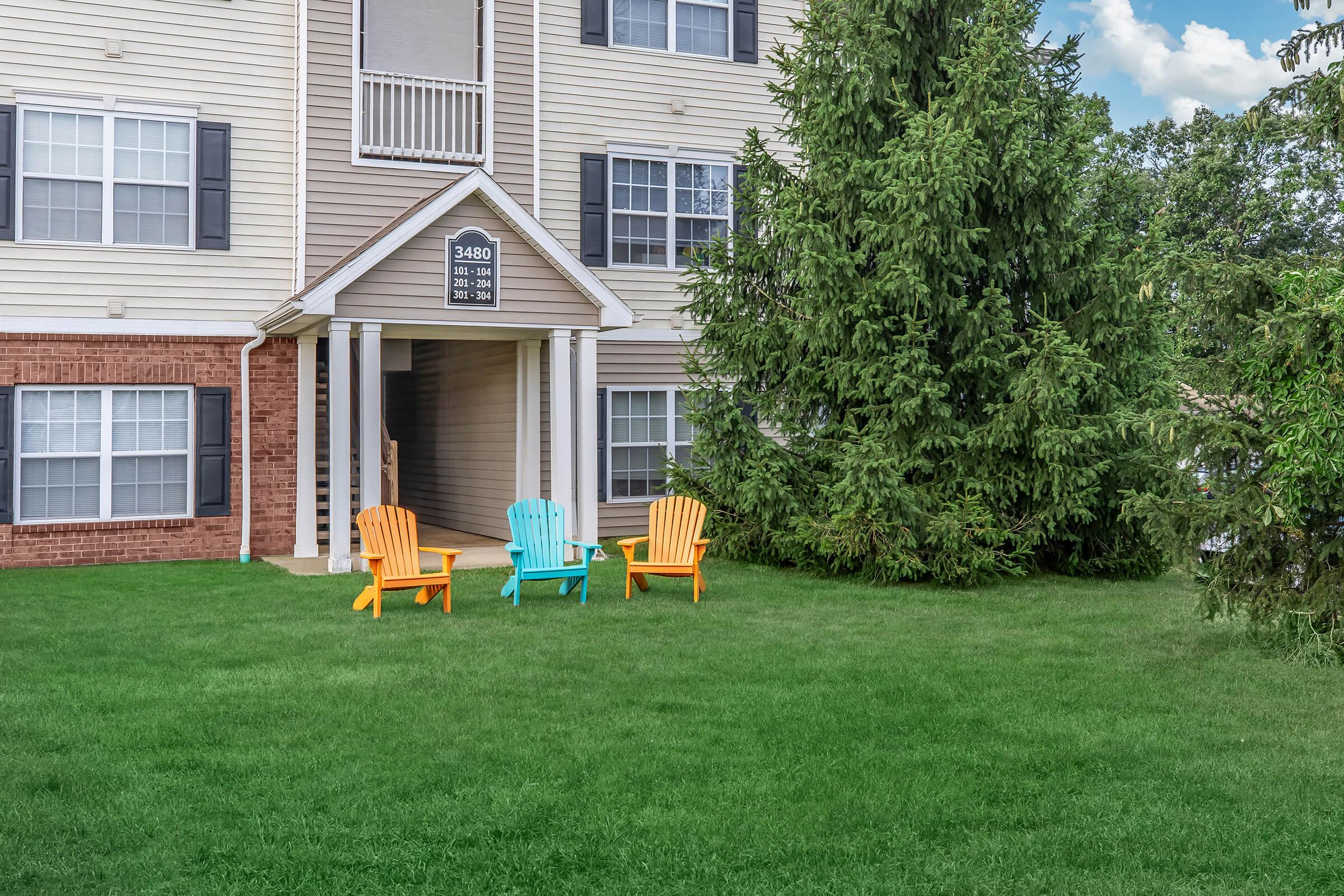 a large lawn in front of a house