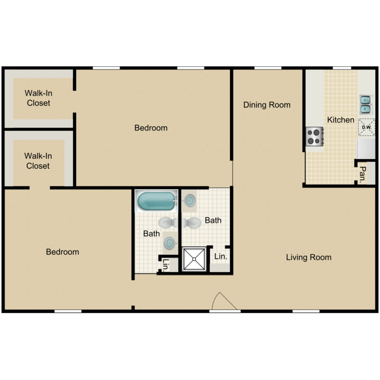 Floor plan image of 2B-HH