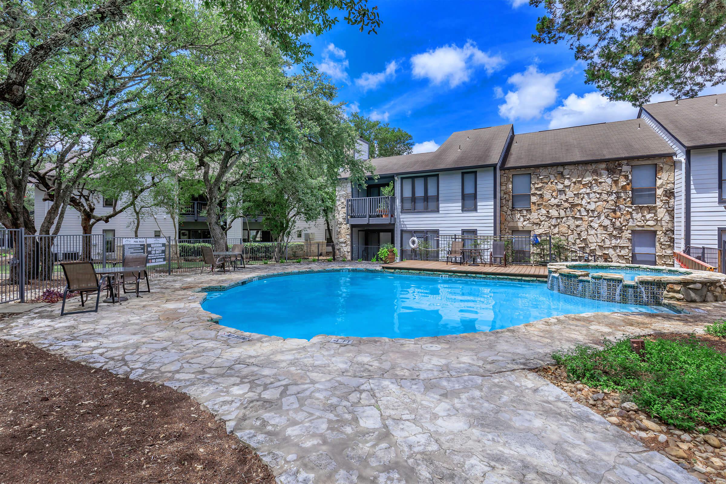 a small house in a pool