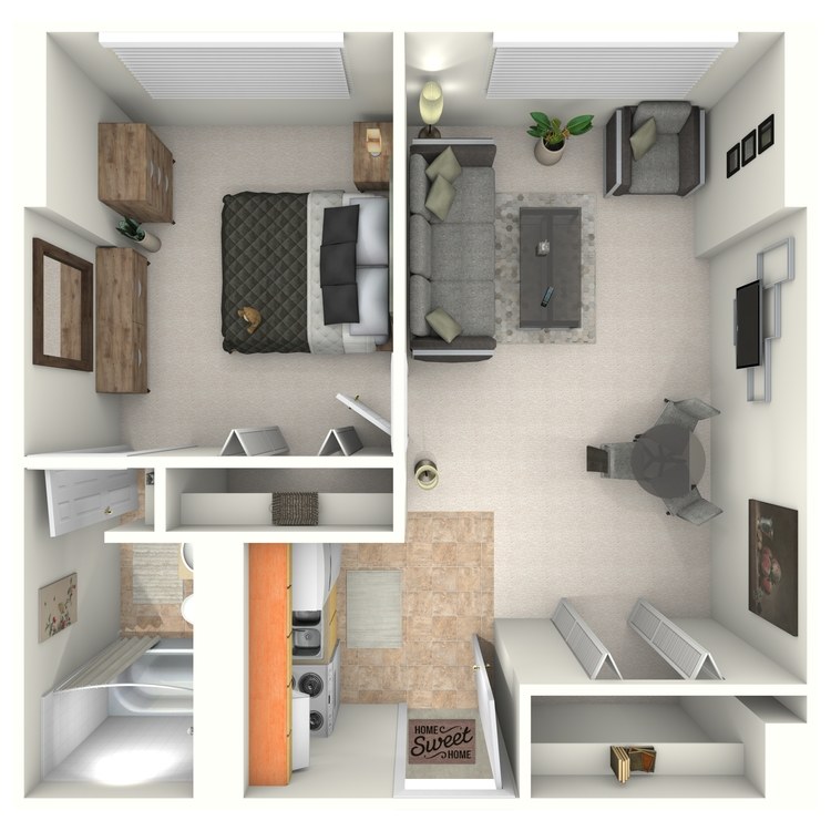 Floor plan image of One Bedroom