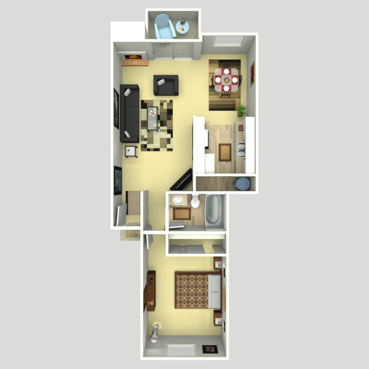 Floor plan image of 1 Bed 1 Bath B