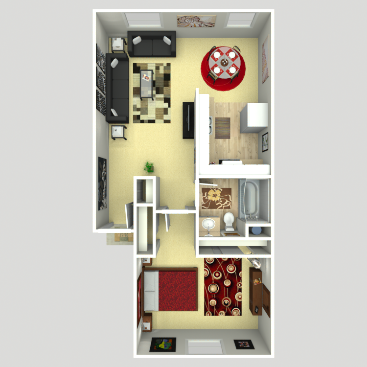 Floor plan image of 1 Bed 1 Bath C