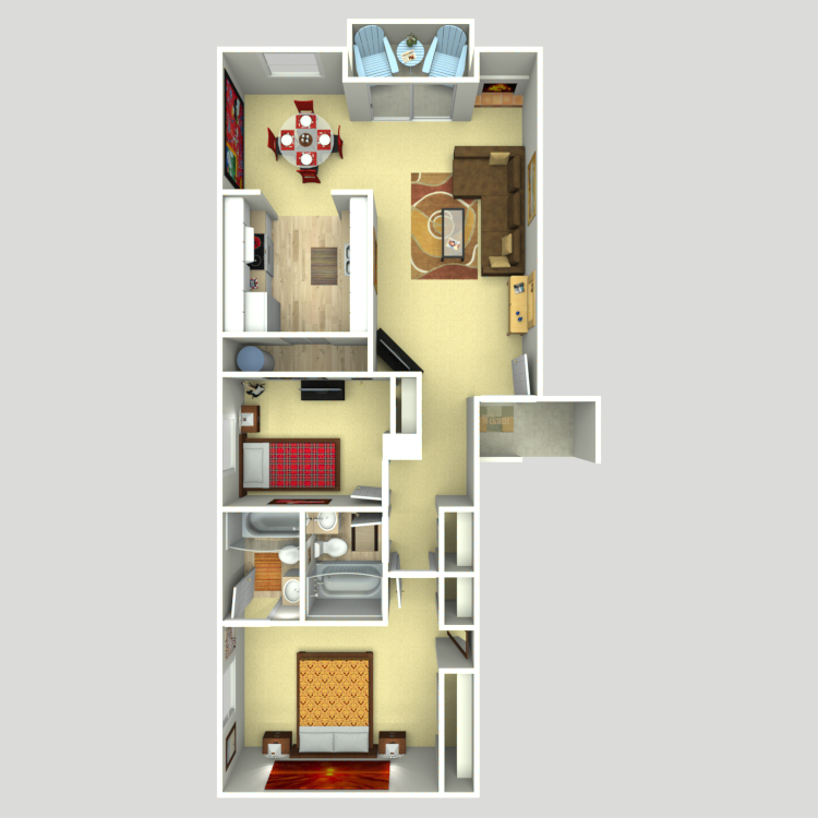 Floor plan image of 2 Bed 2 Bath