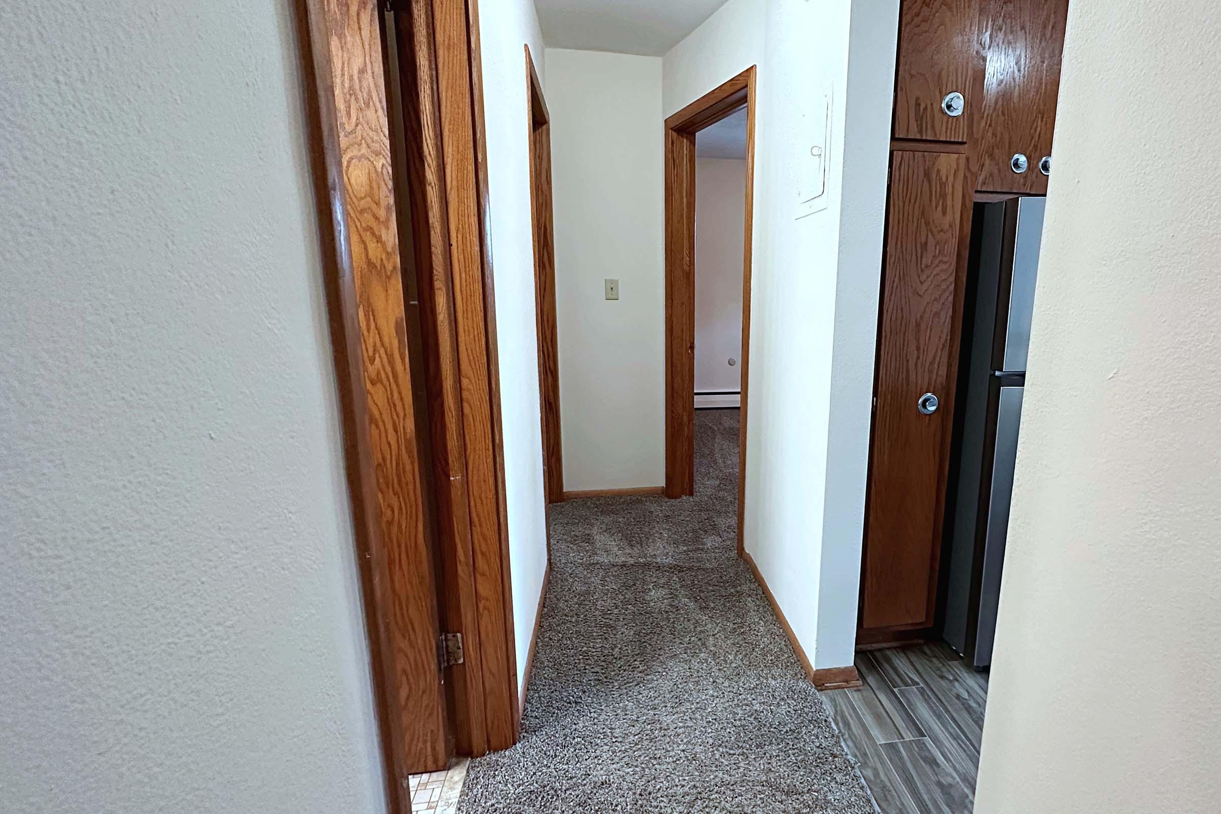 a cat sitting on top of a wooden door