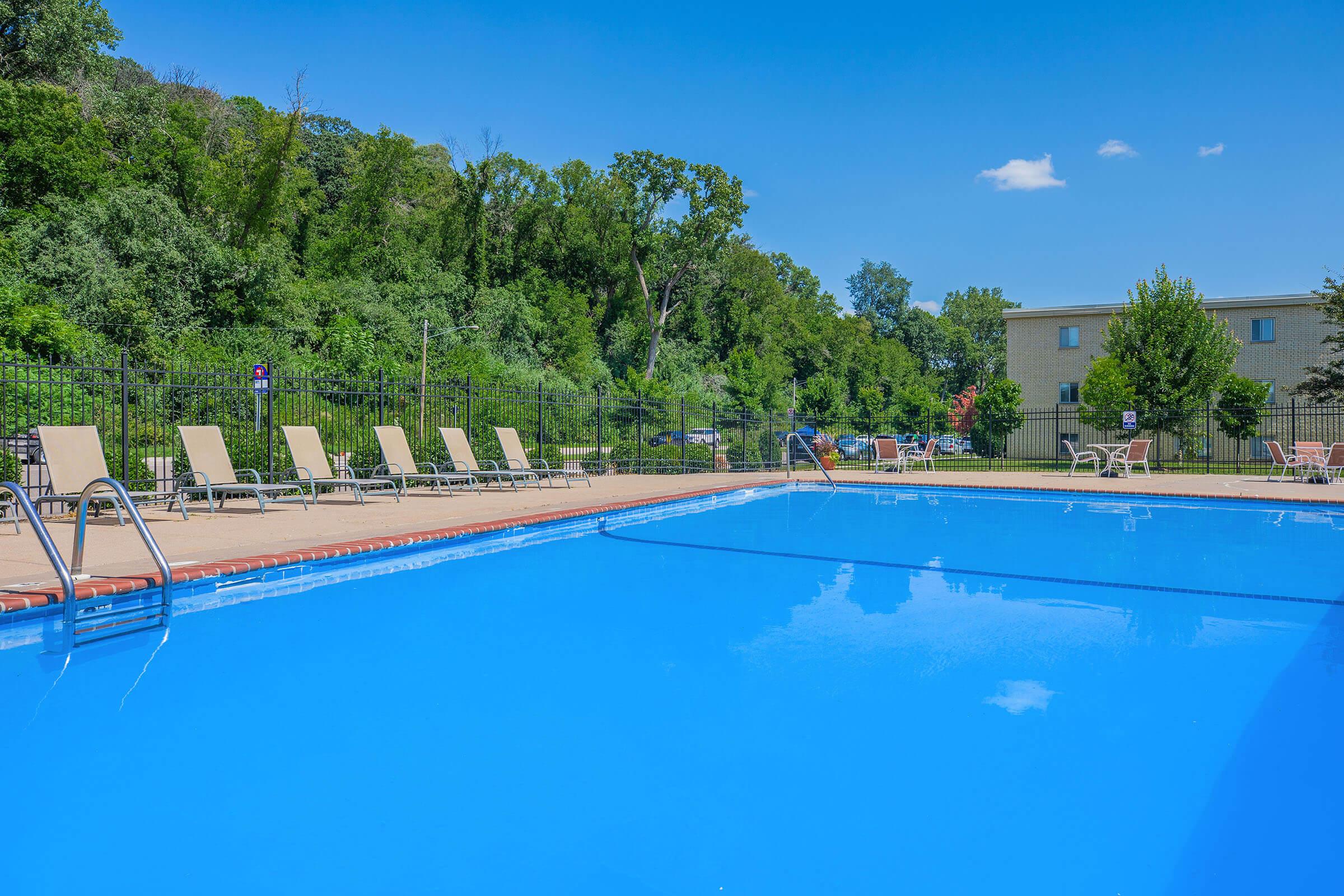 a blue pool of water