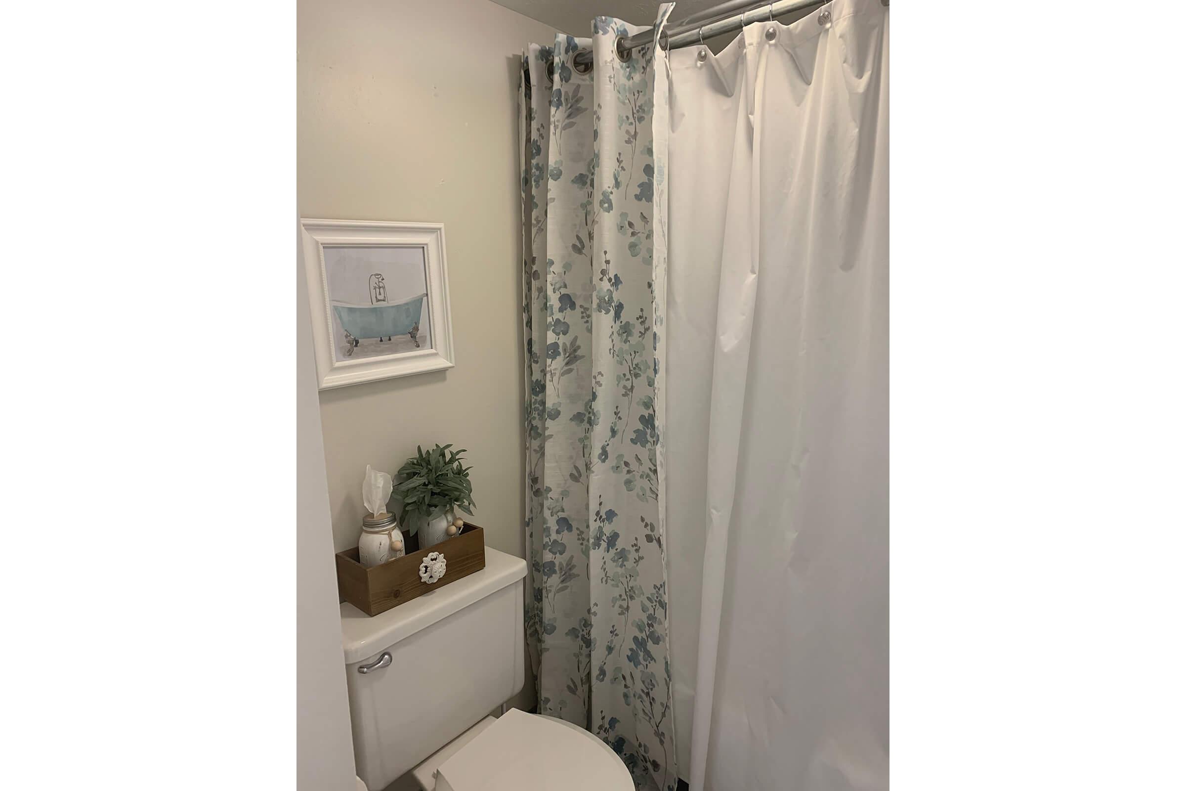 a shower curtain