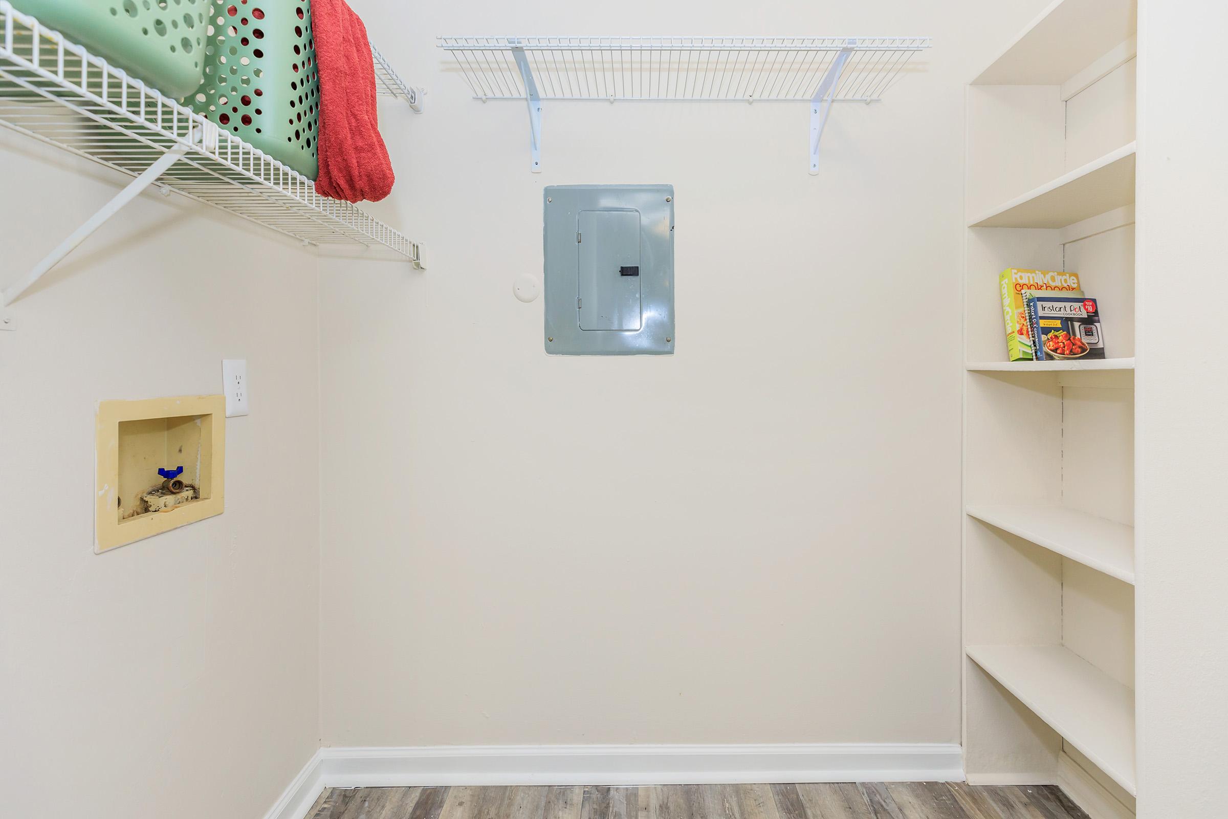 a refrigerator in a small room