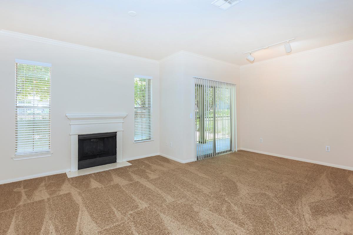 a living room with a large window