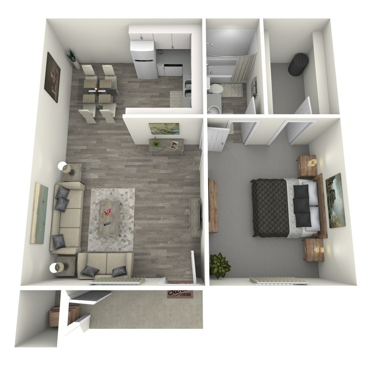 Floor plan image of 1 Bed 1 Bath