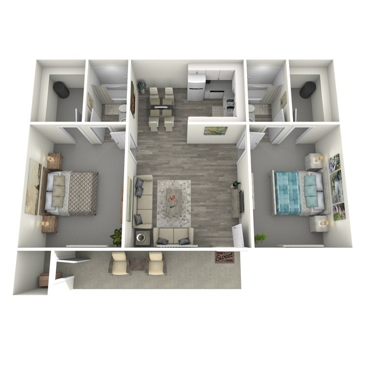 Floor plan image of 2 Bed 2 Bath