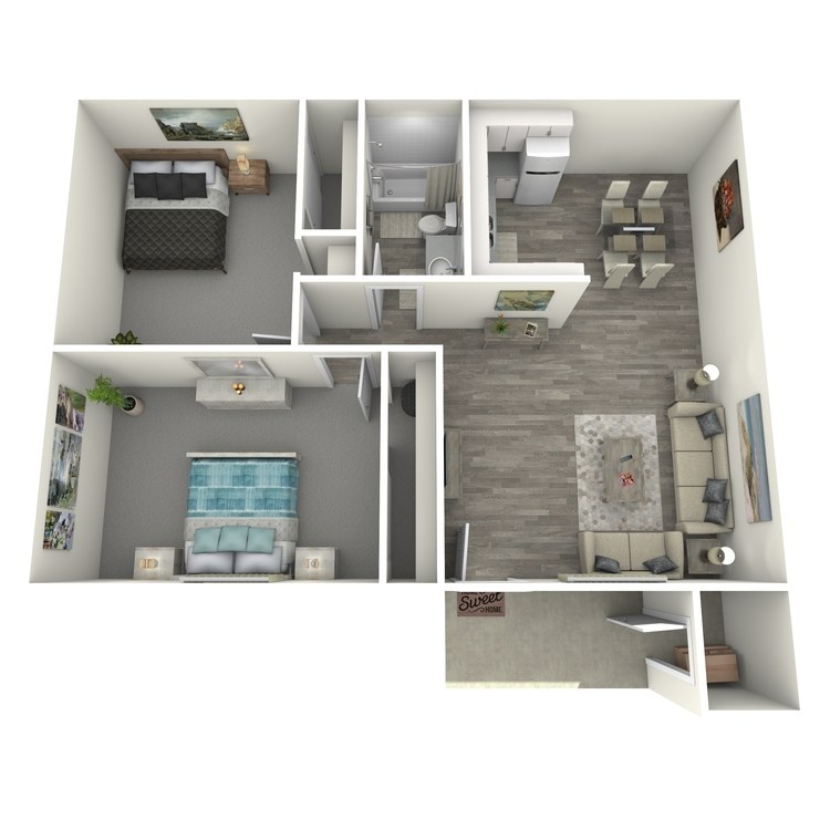 Floor plan image of 2 Bed 1 Bath