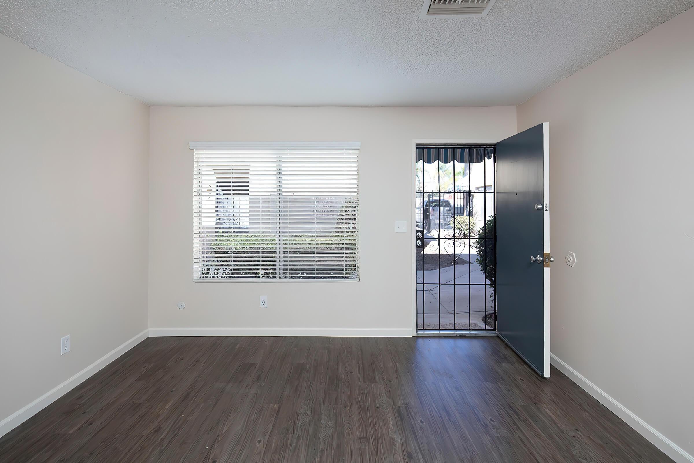 a room with a wood floor