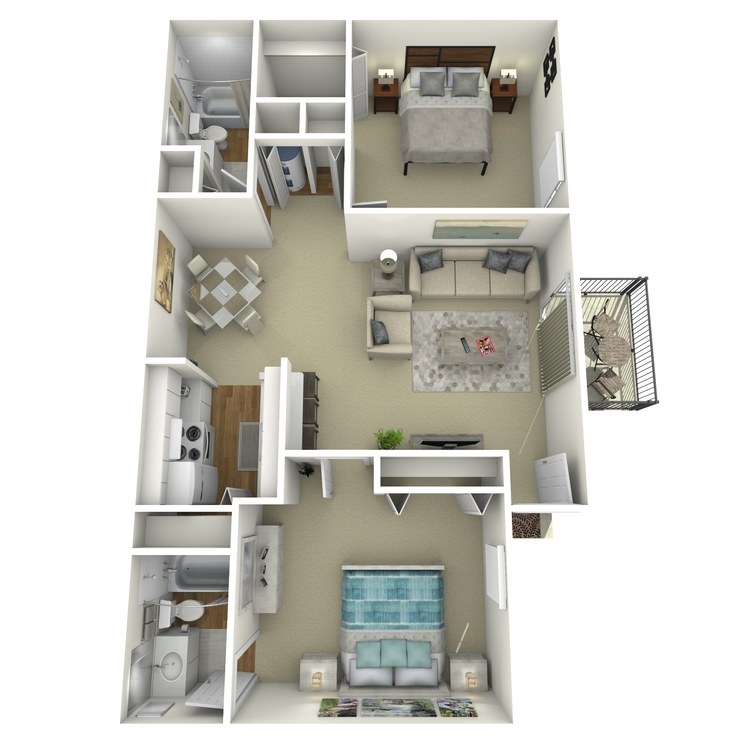 Floor plan image of 2 Bed 2 Bath B1