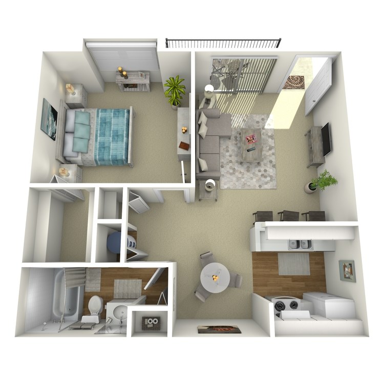 Floor plan image of 1 Bed 1 Bath