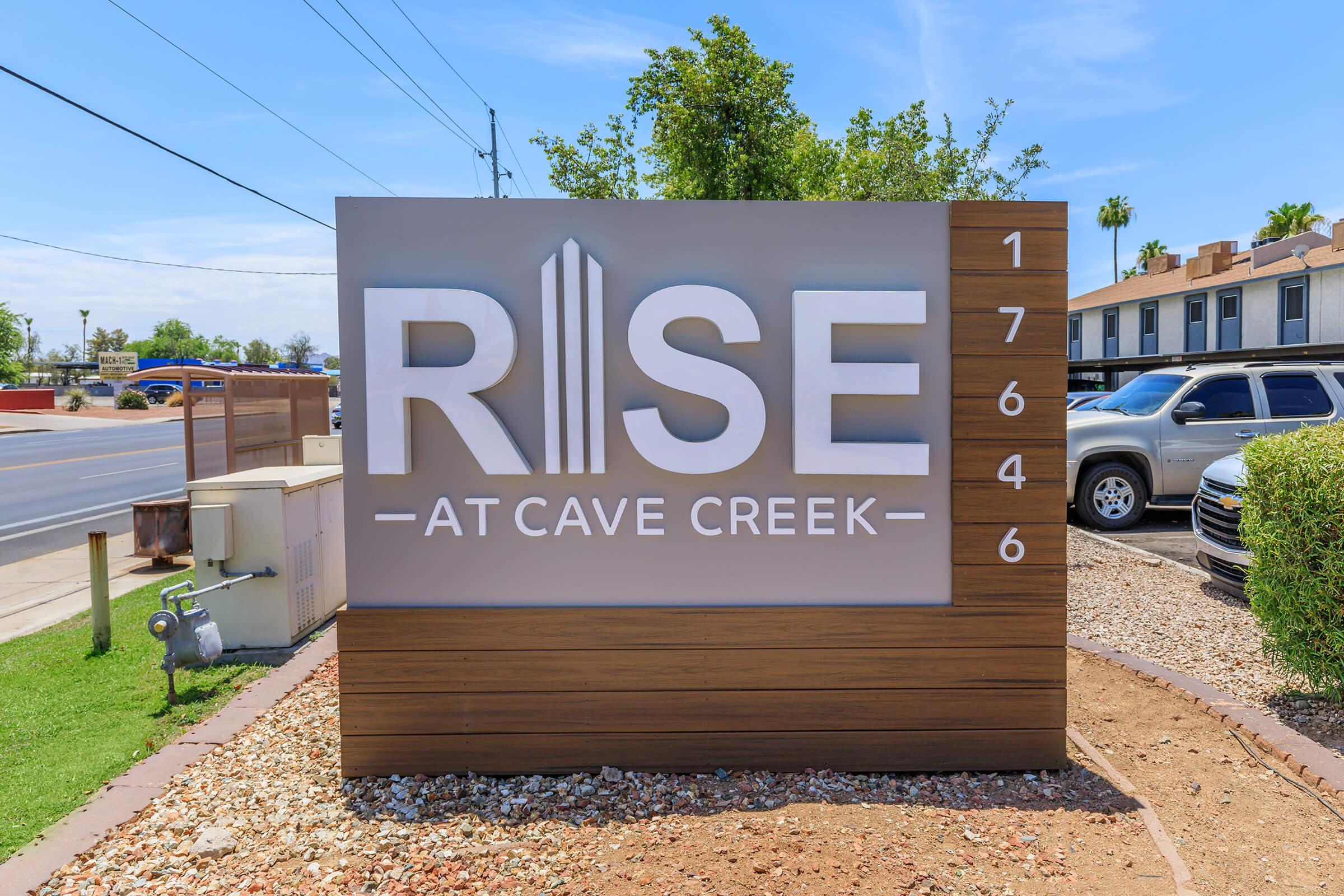 Rise at Cave Creek front signage
