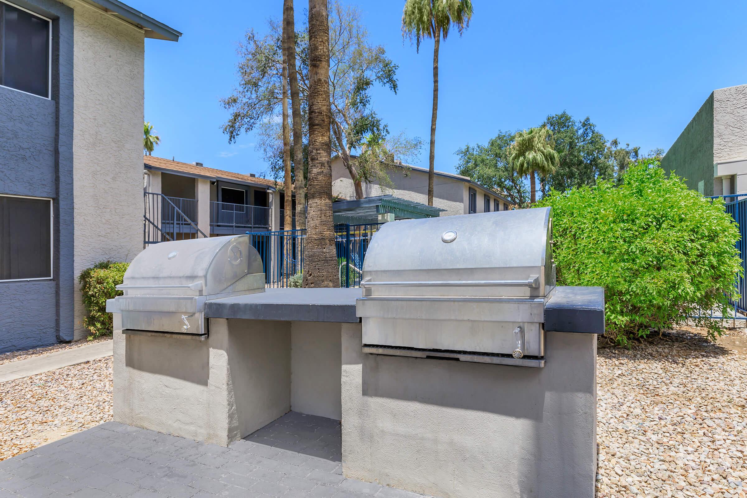 Two outdoor grills at Rise on Cave Creek in Phoenix, AZ