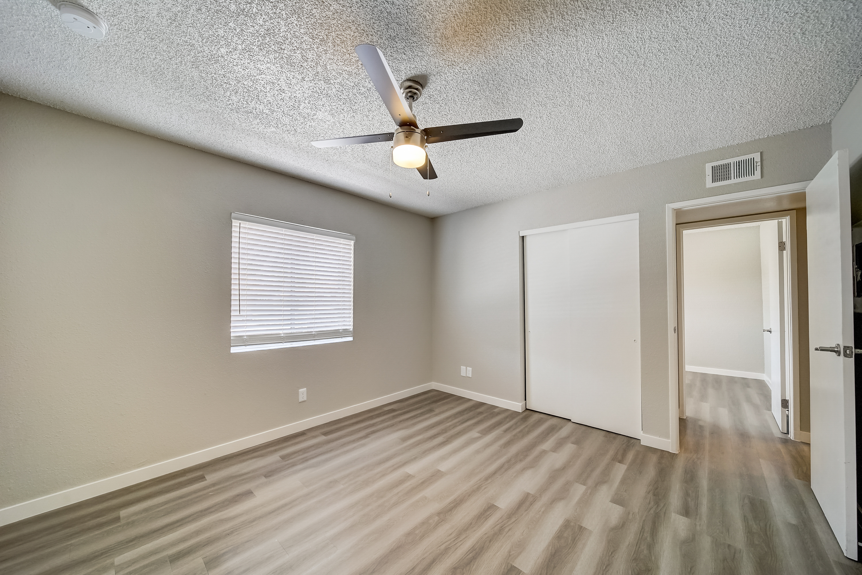 a room with a wood floor