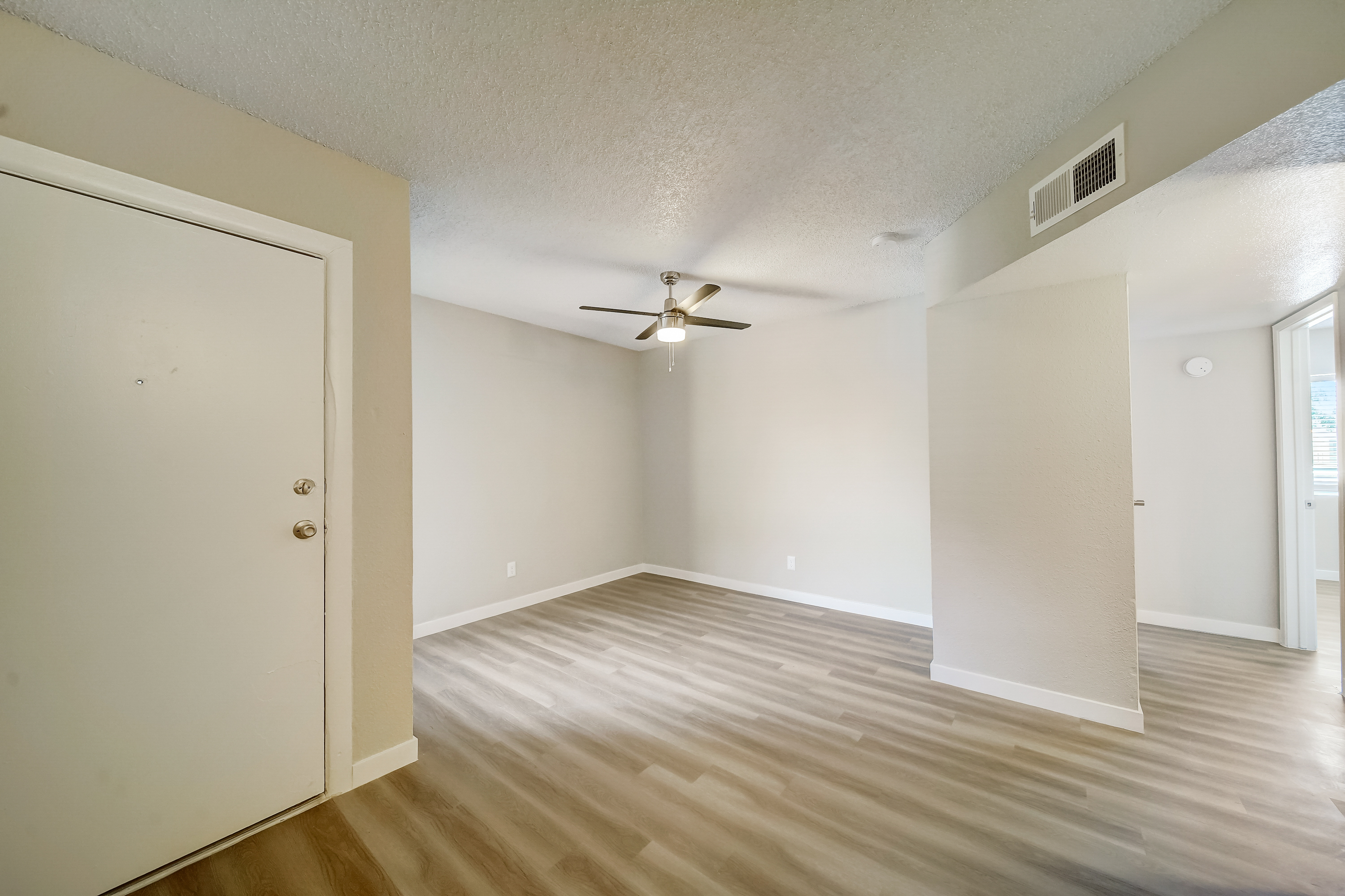 a room with a wood floor