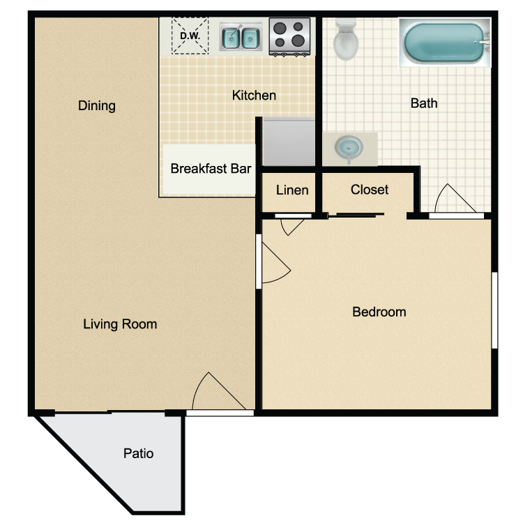 Floor plan image of 1 Bedroom